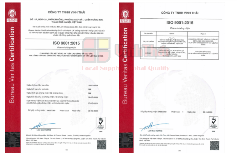 Chứng nhận tiêu chuẩn ISO 9001:2015